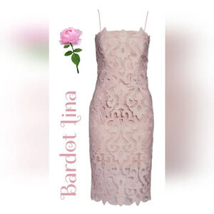 Bardot Cocktail Lina Dress Womens Sz 6 pink Rose Lace Adjustable Straps